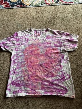 Kids Tie-Dye Graphic Tee in Pink & Purple - Unbranded